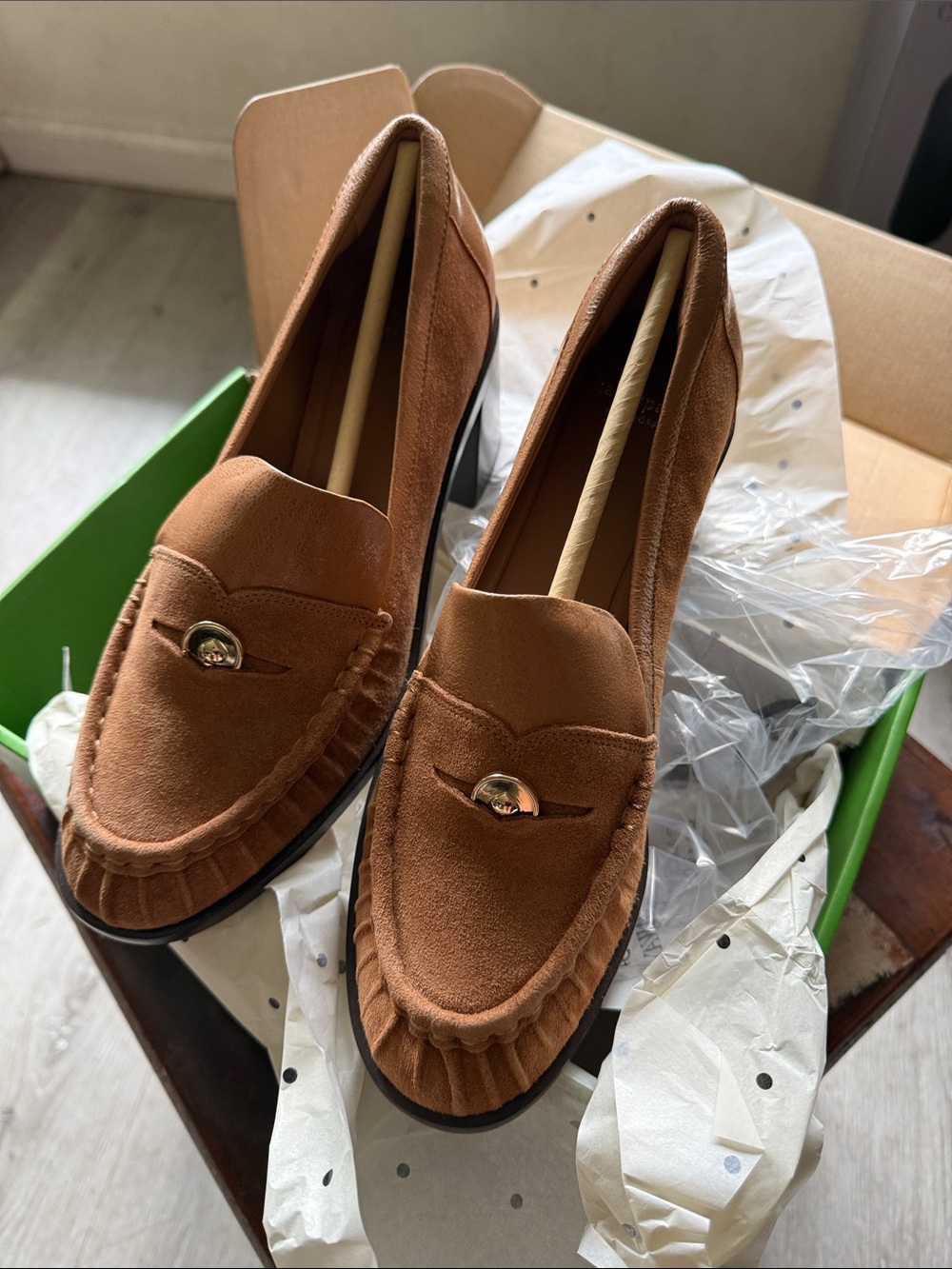 kate spade Suede Loafers in light brown